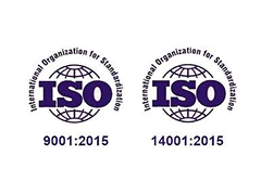 ISO 9001:2015 and 14001:2015 certification
